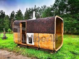 Fasssauna Mit Holzofen Und Vorraum Outdoor Garden Sauna Udendors Sauna Sauna Exterieur Youtube Fasssauna Saunafass Badebottich