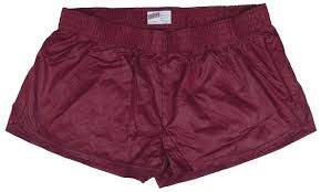 Details About Burgundy Shiny Short Nylon Shorts By Soffe Size Small