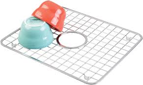 Product title 2 white kitchen sink 11 x 11 inch mat drain pad plas. Amazon Com Idesign Interdesign Gia Metal Sink Grid With Draining Hole Non Skid Protector For Kitchen Bathroom Basement Garage 13 X 11 Polished Stainless Steel Set Of 1 Arts Crafts Sewing