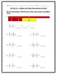 This Is A 9 Question Worksheet With A Review Of The Lesson 6 1 In The 5th Grade Go Math Series Add An Go Math Add And Subtract Fractions Subtracting Fractions