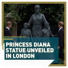 Diana's name, and the date of the unveiling, are engraved on a stone below the statue. Nweldg6buvtosm