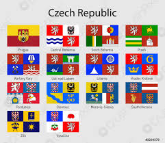 Dopo lo scioglimento della cecoslovacchia nel 1993. Bandiera Delle Province Della Repubblica Ceca Tutte Le Regioni Cechia Vettore Stock Crushpixel