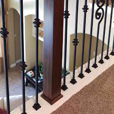 Handrail depending on customer choise. Satin Black 10 Pack 1 2 Stair Iron Baluster Swap Flat Shoes Railing Stair Parts For Square Metal Scroll Basket Twist Knuckle Spindles No Set Screw Tools Home Improvement Building Supplies Sailingschool Pl