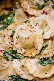 Easy Date Night Creamy Tuscan Ravioli Recipe Little Spice Jar Recipe Ravioli Recipe Recipes Cooking Recipes