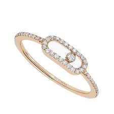 Discover messika jewelry and high jewelry: Messika 18ct Pink Gold Move Uno Single Diamond Pave Set Diamond Ring