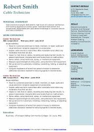 cable technician resume samples