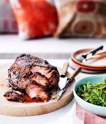 Ginger Glazed Barbecued Pork Neck With Chrysanthemum Salad Recipe Recipe Recipes Pork Pork Neck Recipe