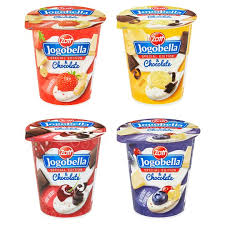 Strawberry & white chocolate, cherry & dark. Zott Jogobella Chocolate Yoghurt 150 G Tesco Groceries