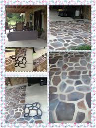 A Stone Patio Floor With Spray Paint I Previously Posted This Project I Ve Started On Pinterest And I Promised An Patio Flooring Patio Stones Painted Patio
