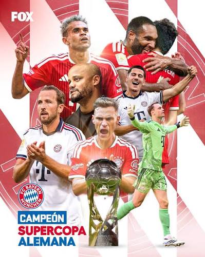 Bayern Múnich es campeón! 🏆🔴 Vence 2-1 al Borussia Dortmund y se queda con la Supercopa de Alemania. ️