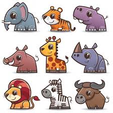 Wild Animals Cartoons Set Cartoon Animals Animals Wild Cartoon Design