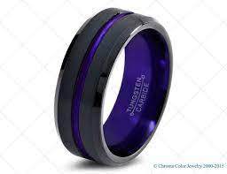 Mens Wedding Band Black Purple Tungsten Ring Black Wedding Bands Colored Rings 6mm 8mm Size Women Alianca De Namoro Diferente Anel Masculino Aliancas De Namoro
