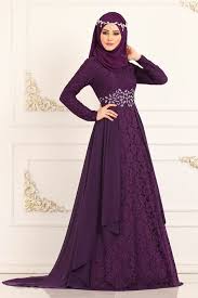 Modaselvim Abiye Beli Tasli Dantel Abiye 5136ay342 Mor Dresses Fashion Hijab Dress