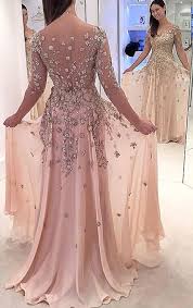 A Line Prom Dresses Illusion Prom Dresses Sheer Close Back Prom Dresses Bateau Prom Dresses Half Sleeves Prom Dresses Vestidos Bonitos Belos Vestidos Vestidos