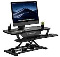 Power Pro Electric Height-Adjustable Desk Riser by VersaTables | USA  Manufactured | Standing Desk Converter | Sit to Stand Desktop with Keyboard  + ...