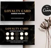 Luxury Loyalty Card, DIY Black and Gold Loyalty Card, Beauty ...