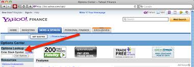 Once it's open, type in www.yahoo.com on the address. Stock Option Symbols