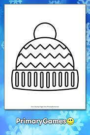 Printable santa hat coloring pages for kids. Winter Hat Coloring Page Free Printable Pdf From Primarygames