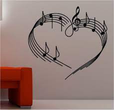 It draws the eye up and keeps. Home Decoration Fantastic Illustrated Musical Notes On Sheet Music Design With Excellent White Painted Wall And Music Wall Art Heart Wall Art Music Wall Decor