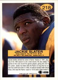 Amazon.com: 1992 Fleer Football Card #218 Jackie Slater : Collectibles &  Fine Art