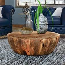 Beliveau Solid Wood Drum Coffee Table In 2020 Drum Coffee Table Coffee Table Solid Coffee Table