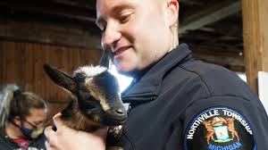 Northville Township police officer meets his namesake goat