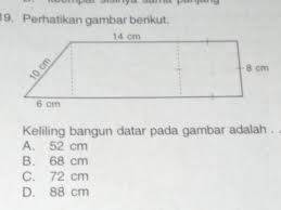 Pengertian adalah jumlah satu putaran pada sebuah bidang datar. Keliling Bangun Datar Tersebut Adalah Brainly Co Id