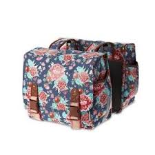 Basil Bloom Double Bag Indigo Blue 1 Fahrradtasche Fahrradpacktaschen Radtasche
