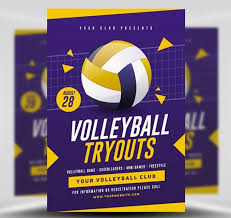 Volleyball Tryouts Flyer Template Flyerheroes Volleyball Posters Volleyball Tryouts Sports Flyer