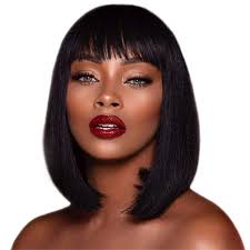 Bob haircuts very popular and a life savior when you boring from long hair. Amazon Com Dreamsoul Black Bob Wigs With Bangs For Black Women 13 Synthetic Fiber Easy Care Black Wigs Beauty