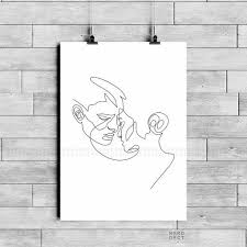 One Line Love Couple Printable Minimalist Dancing Couple Art Illustration Couple In Love Continuous Line Drawing Scandinavian Wall Decor Couple Sketch Line Art Drawings Drawings