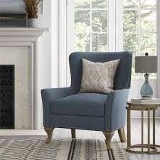Kerrie Accent Chair Linen Blue Dorel Living Living Room Decor Traditional Blue Accent Chairs Accent Chairs For Living Room