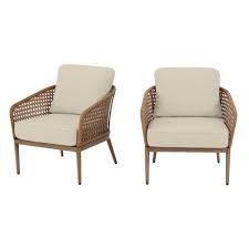 Hampton Bay Coral Vista Brown Wicker Outdoor Patio Lounge Chair With Cushionguard Chalk White Cush In 2020 Patio Lounge Chairs Patio Dining Chairs Lounge Chair Outdoor