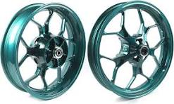 Amazon.com: Dark Green Front and Rear Wheel Rims Compatible ...