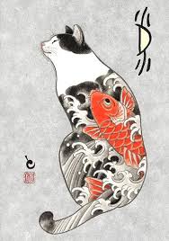 Monmon Cat Tattoo Cat Tattoo Japanese Cat Cat Art