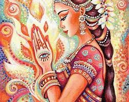 India Art Spiritual Art Praying Woman Inspirational Etsy India Art Spiritual Art Indian Art Paintings