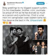 Ayushmann khurrana's younger brother and bollywood actor aparshakti turned 31 today (november 18) and on the occasion of his birthday, ayushmann posted a heartfelt message on. Ayushmann Khurrana S Heartfelt Birthday Post For Brother Aparshakti