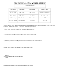 Dimensional analysis worksheet with answers worksheets from dimensional analysis worksheet 2, source:guillermotull.com. Dimensional Analysis And Equations