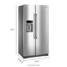 The counter depth refrigerator is often the best bet when replacing an existing fridge within a kitchen's current design. Msc21c6mfz Maytag 36 Inch Wide Counter Depth Side By Side Refrigerator 21 Cu Ft Fingerprint Resistant Stainless Steel Manuel Joseph Appliance Center