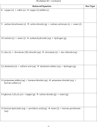 (b)a magnesium wire is burnt in air? 61 Extraordinary Types Of Chemical Reactions Worksheet Samsfriedchickenanddonuts