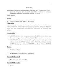 Faktor faktor yang mendorong kreativiti di kalangan pelajar, universiti teknologi malaysia penyelidik: Contoh Ulasan Artikel 1