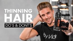 Most stylists use thinning shears to achieve a thin look. Men S Thinning Hair Tips Tricks Slikhaar Tv Youtube