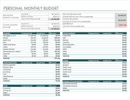 personal monthly budget