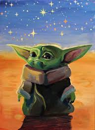Baby Yoda By Snowboardleopard On Deviantart Disney Canvas Art Yoda Art Star Wars Art