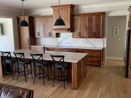 Look at the color of your cabinets and decide on a complimentary hue for your floors. How To Finish White Oak Floors With Walnut Cabinets Home Help Reviews Ho Wood Floor Kitchen Walnut Kitchen Cabinets Maple Cabinets With White Countertops