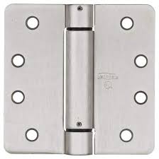 Replacing your hinges with ones that have a brushed nickel finish wouldn't be terribly expensive. National Hardware Satin Nickel 5 8 Radius Spring Door Hinge At Menards
