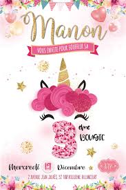 Invitation Anniversaire Fille Licorne Omade Etsy Invitation Anniversaire Invitations Licornes Carte Invitation Anniversaire