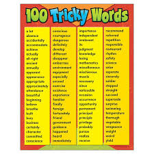 Chart 100 Tricky Words Gr 4 8 English Vocabulary Spelling