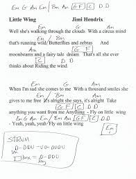 Little Wing Hendrix Guitar Chord Chart Guitar Chords Guitar Chord Chart Wings Lyrics