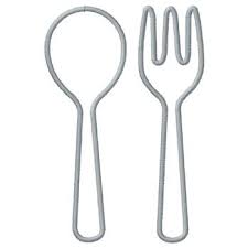 Plate, knife, fork and spoon in position helps kids learn how to set the table. Spoon And Fork Embroidery Design Annthegran Com
